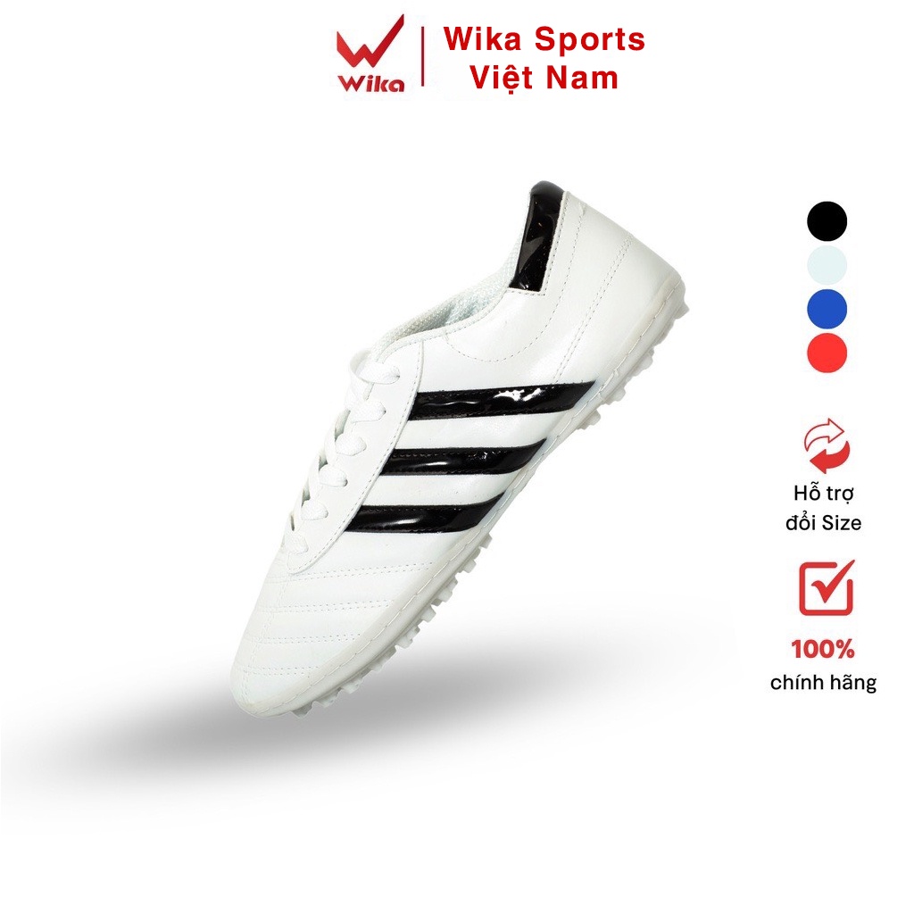 Free Ship - Giày đá bóng trẻ em Wika 3 sọc ct3 chính hãng dành cho sân cỏ nhân tạo, chất liệu từ da PU đã khâu đế.
