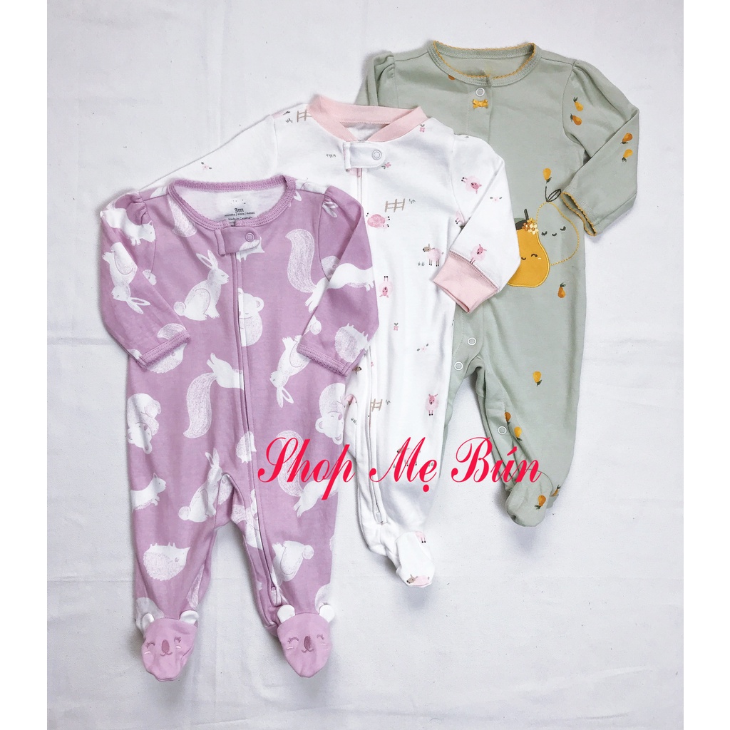 Bộ liền thân cotton 100% bodysleep cotton, body cho trẻ sơ sinh