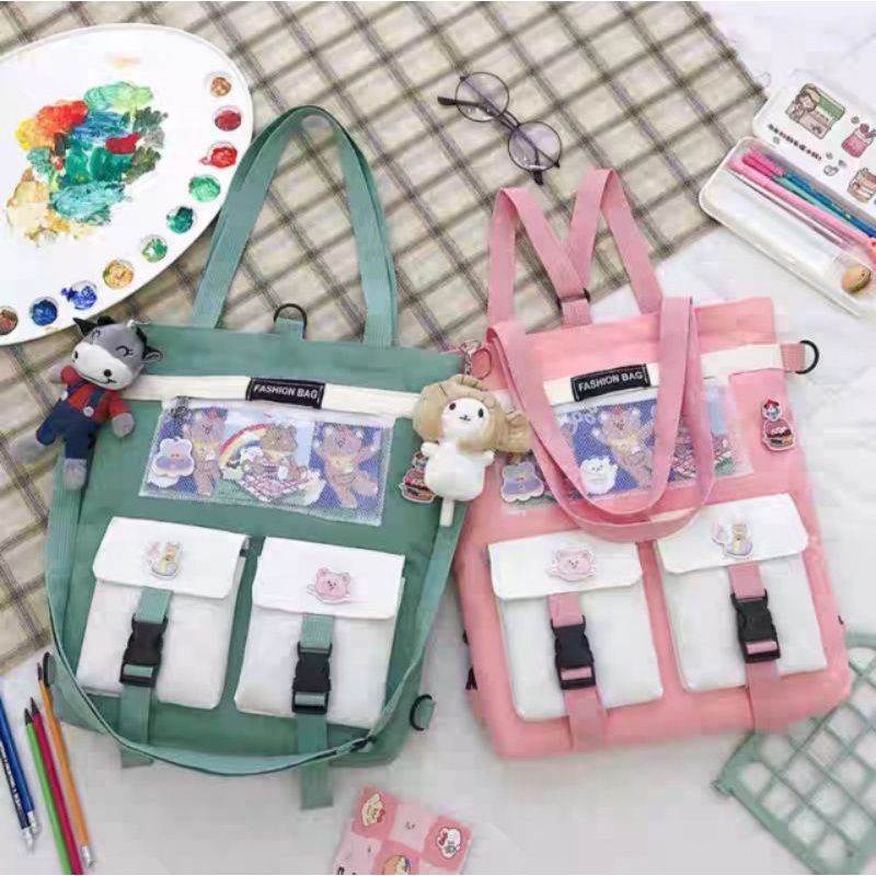 Túi tote đeo chéo, túi tote vải bố phong cách Hàn Quốc