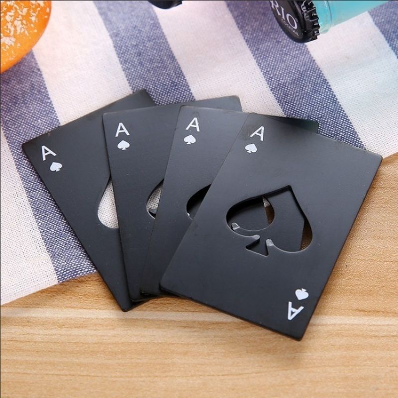 dụng cụ khui bia hình lá bài poker thép không rĩ