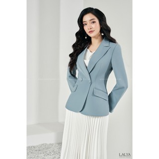 Áo blazer ôm vạt cong đột chỉ cổ-xanh_lalya_av65