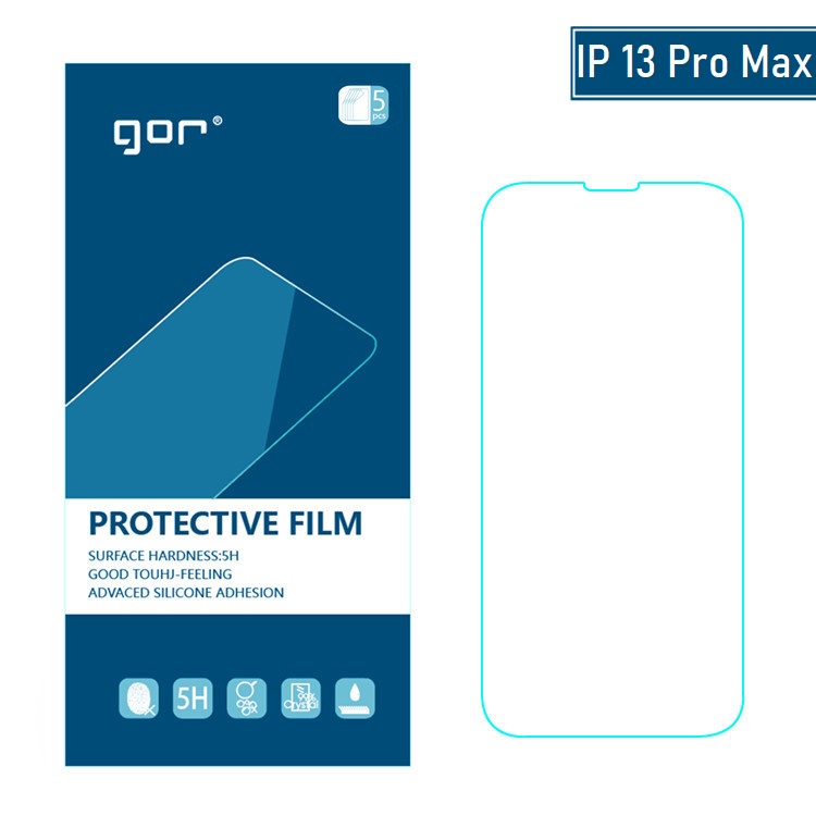 Miếng dán màn hình Gor Iphone 13 Pro Max/ 13/ 13 Pro Cảm ứng nhạy Chống trầy xước, Hạn chế vân tay - Hãng Gor