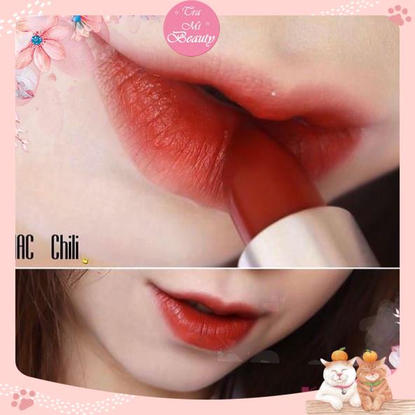 Son MAC son lì lâu trôi ruby woo - Chili Full Size Bản Matte, Powder Kiss