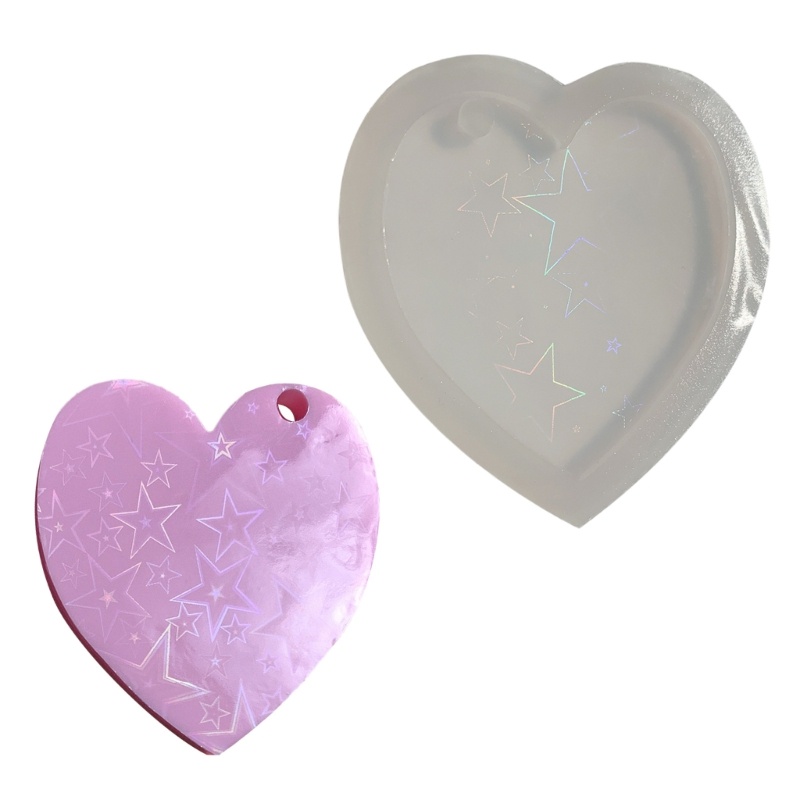 Khuôn Silicone Hình Trái Tim Làm Móc Khóa DIY