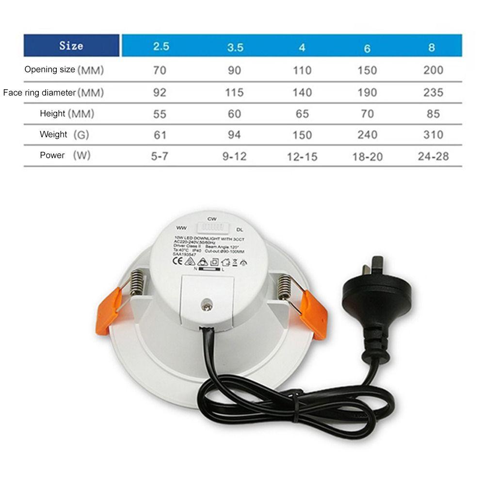 LAKAMIER Đèn Led Downlight Hình Tròn 10W Chất Lượng Cao