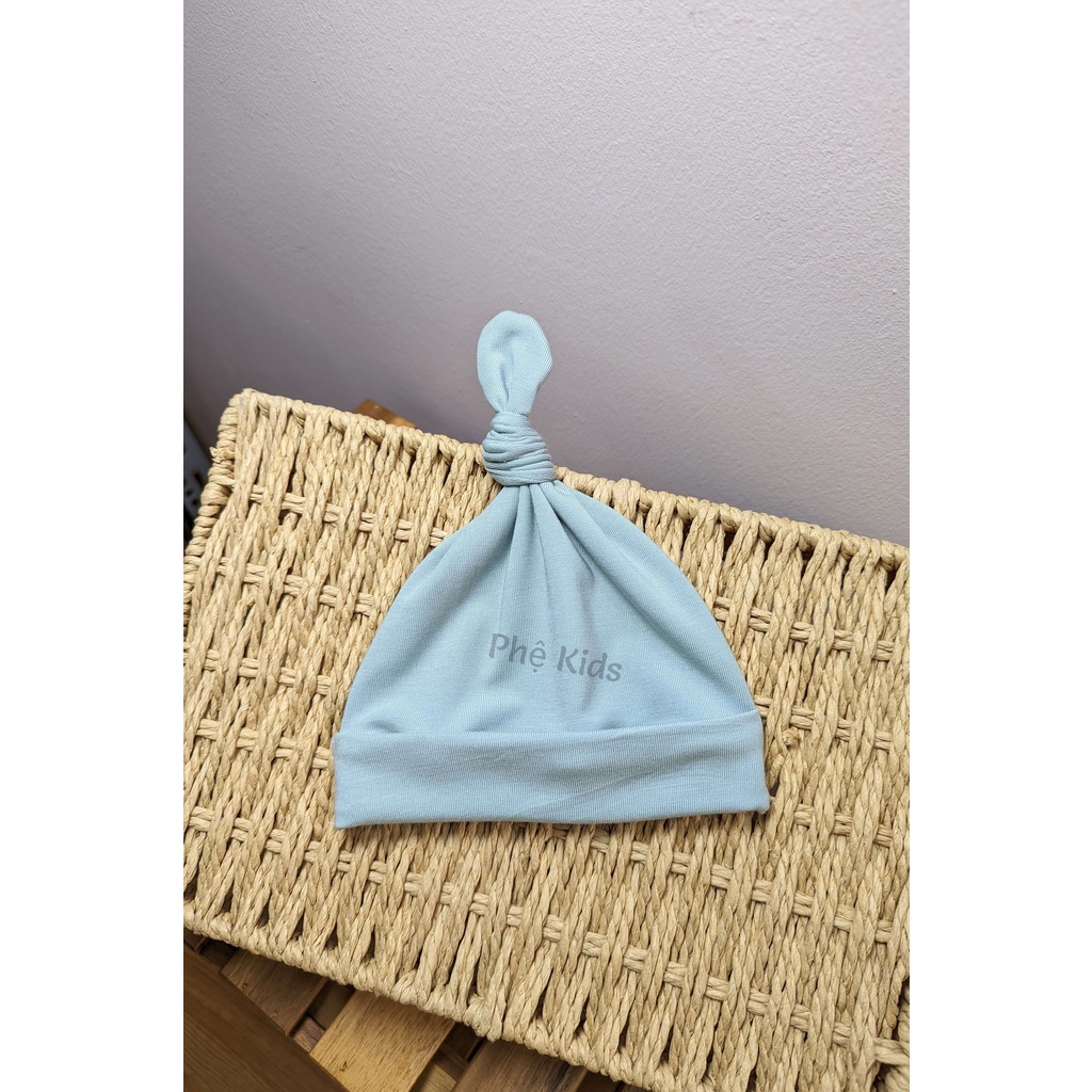 Mũ Củ Tỏi - Mũ Thắt Nơ - Chất Liệu Petit Sợi Tre mềm, mịn cho Bé Trai màu Xanh Mint  - Phệ Kids