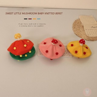 Laa6-dễ thương Mũ nồi nấm tập đi Mũ beanie dệt kim ấm áp mùa đông