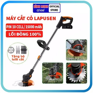 Máy cắt cỏ dùng pin LAPUSEN, máy cắt cỏ cầm tay, dung lượng 15000mah, công suất 1800W, nhỏ gọn