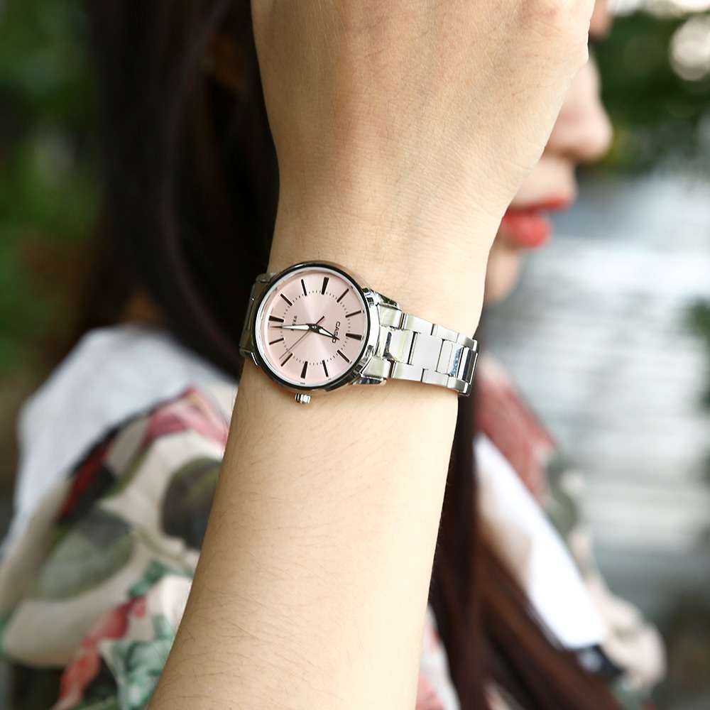 Đồng hồ Casio nữ LTP-1303D-4AVDF dây kim loại màu hồng chính hãng