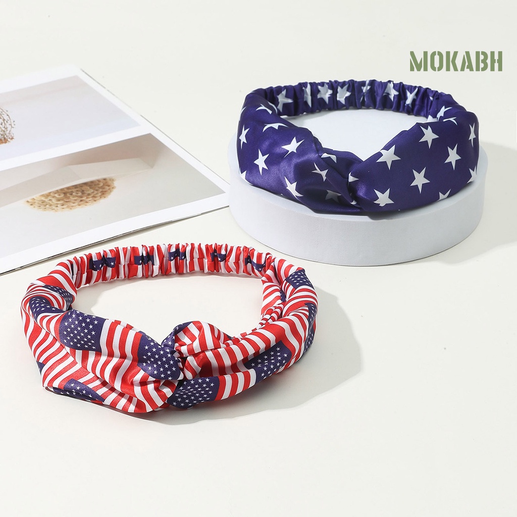 Băng Đô Cài Tóc Co Giãn Chống Trượt Thoáng Khí Hình Lá Cờ Mỹ