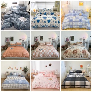 Bộ chăn ga gối cotton poly chần phao 5 món hàn quốc