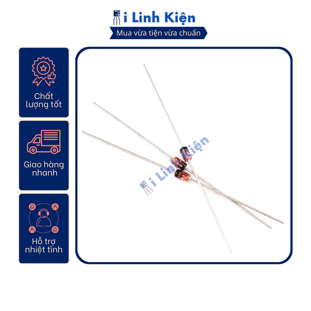 Diot zener 3.3v 3.9v 5.1v 5.6v 6.2v 9.1v 12v 15v 18v 20v 24v 1W chính hãng đóng dây túi 100 con.