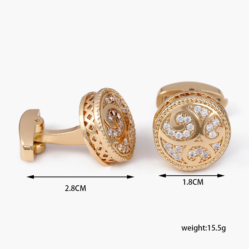 Khuy Măng Sét Cao Cấp Đính Đá Zircon Sang Trọng Dành Cho Nam