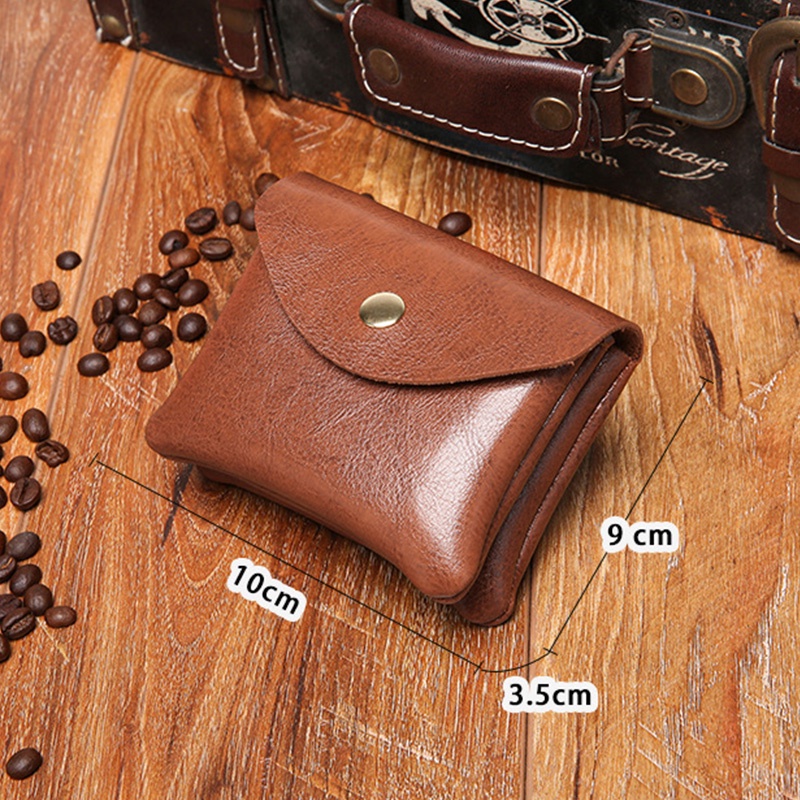 Ví Da PU Đựng Tiền Xu / Thẻ Cài Nút Bấm Hai Lớp Phong Cách Doanh Nhân Cho Nam