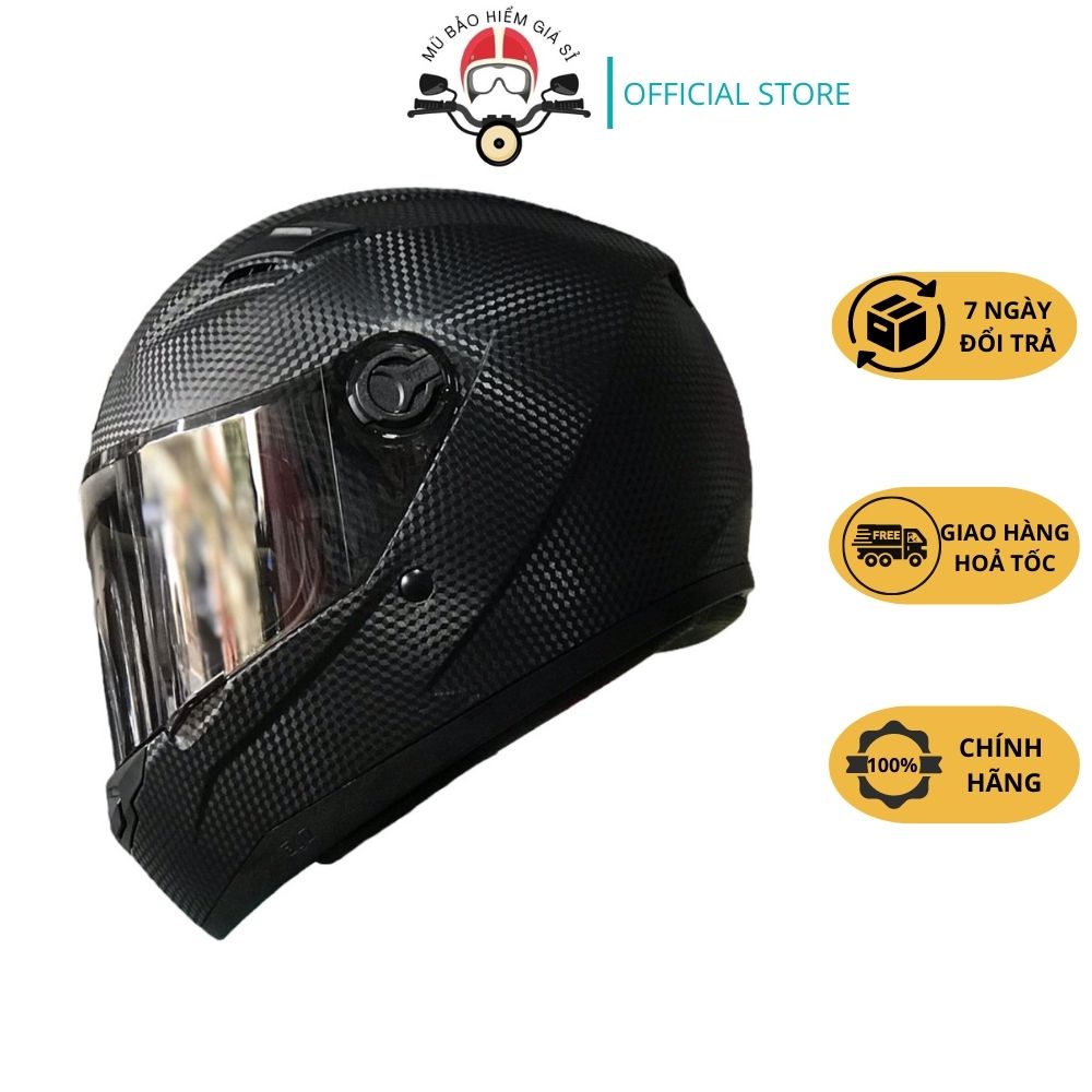 Mũ Bảo Hiểm Fullface AGU Siêu Chất - BH Chính Hãng 12 Tháng - Tặng chốt kính + túi đựng mũ