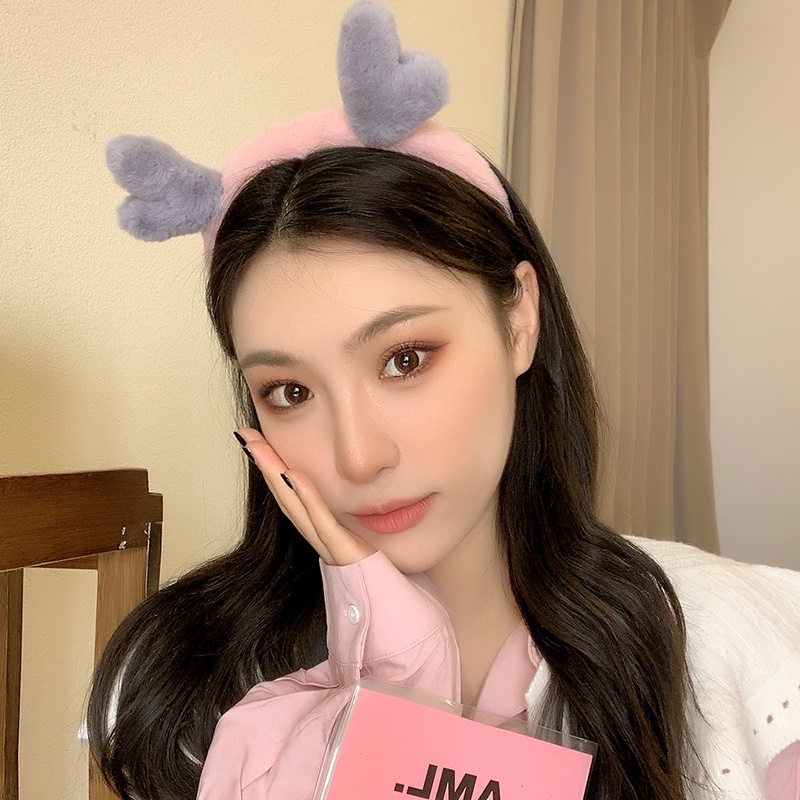 Băng Đô Cài Tóc Phủ Lông Chống Trượt Họa Tiết Hoạt Hình Thời Trang Thu Đông Cho Nữ