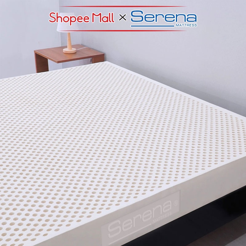 Nệm Cao Su Non Mỏng Luxury Thiên Nhiên SERENA Cao Cấp Đệm Nệm Cao Su Tự Nhiên Dày 5cm 10cm Nằm Ngủ Chính Hãng