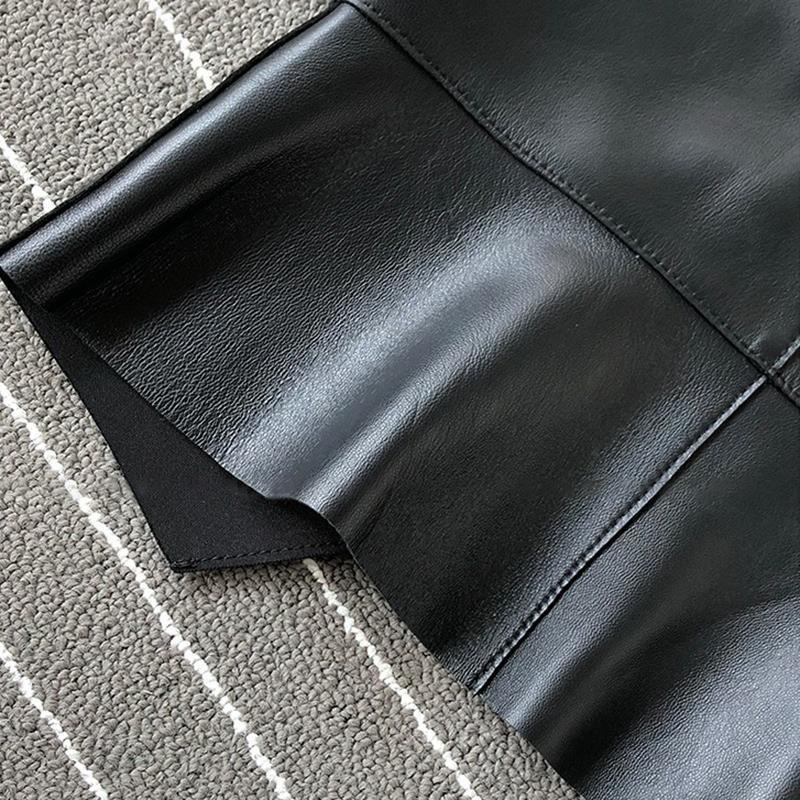 Áo Da PU Không Tay Ôm Dáng Thời Trang Xuân Thu Cá Tính Cho Nữ