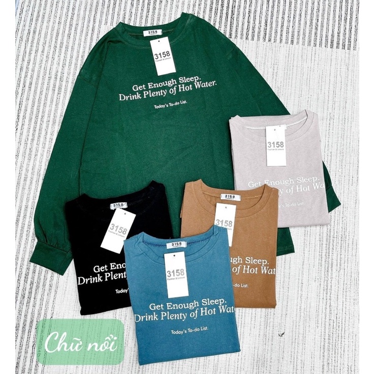 Áo thun dài tay 3158 chất cotton khô