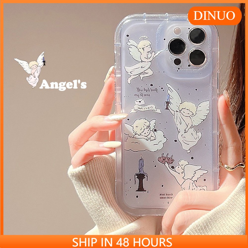 Ốp lưng iphone Ốp Điện Thoại Trong Suốt In Hình Thiên Thần Cổ Điển Cho Iphone 14pro max 13 12 11th 14plus-Dinuo Case-III