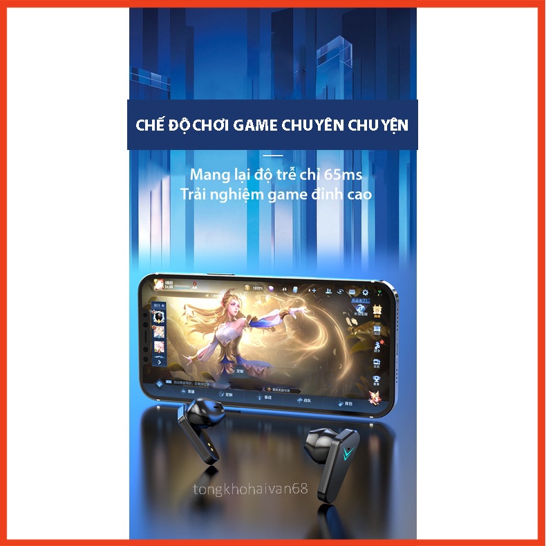 Tai Nghe Gaming X15 Bluetooth 5.1 Không Dây Giảm Tiếng Ồn Cảm Ứng Điều Khiển Vân Tay Âm Thanh Hifi 9D Bảo Hàng 1 Năm