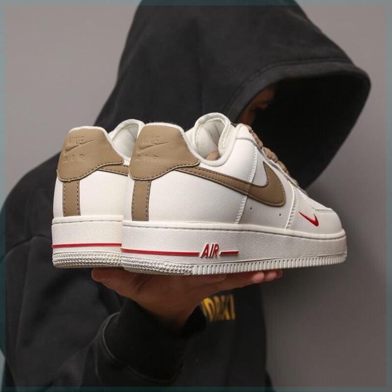 Giày Sneaker AF1 custom vệt nâu, air force 1 white brown bản mới - jinx.sneaker