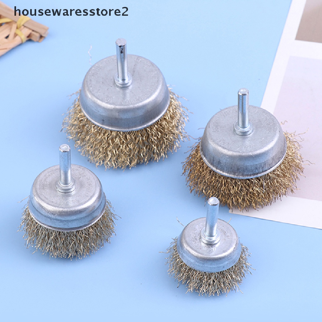[Housewarestore2] Chổi Sợi Thép Đánh Bóng Xoay Loại Bỏ Rỉ Sét Trên Mũi Khoan