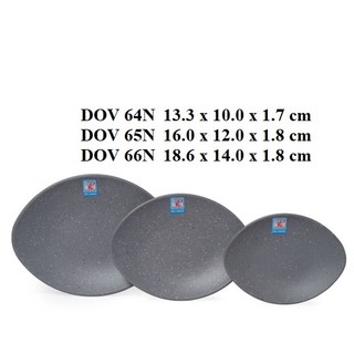 Dĩa Oval cạn nhựa Melamine nhám xám nhiều Size
