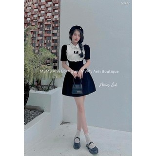 Váy nhung phối bèo dài và ngắn