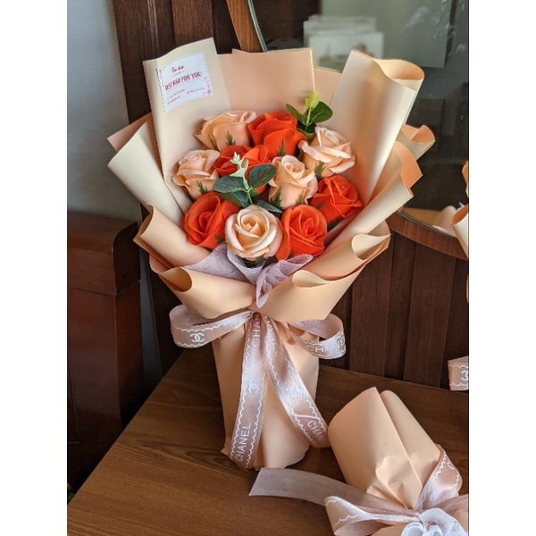Bó hoa sáp thơm vĩnh cửu 10 bông kèm túi đẹp thơm