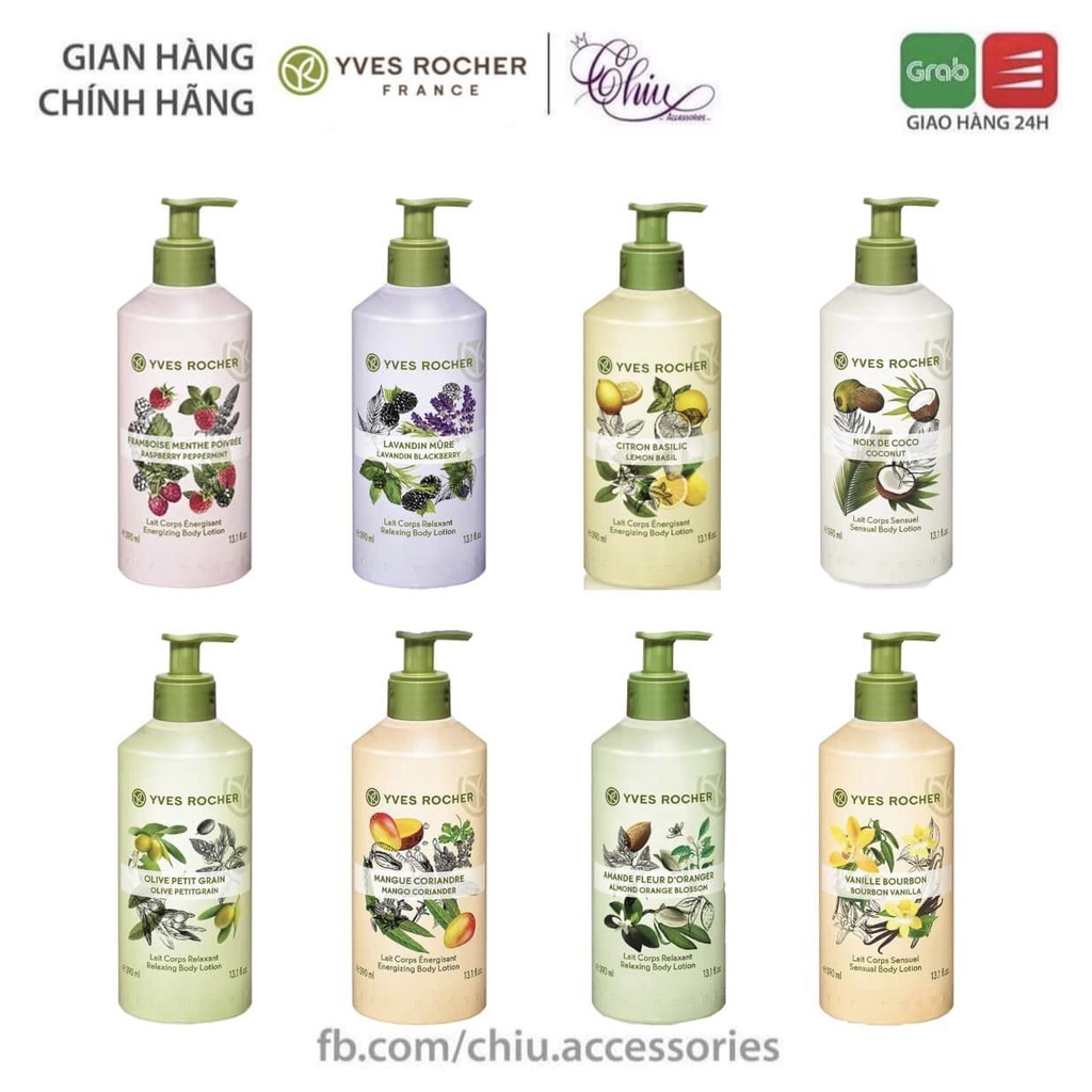 Sữa Dưỡng Thể Yves Rocher Body Lotion 390ml chiết xuất từ thiên nhiên dưỡng da mềm mịn