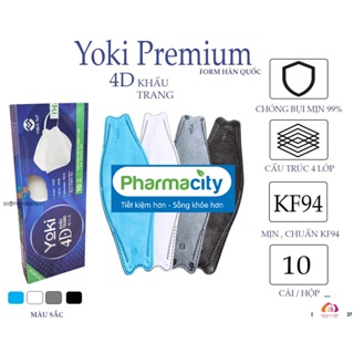 Khẩu Trang 4D Yoki Premium KF94 Hàng 4 Lớp Cao Cấp - Chính hãng công ty