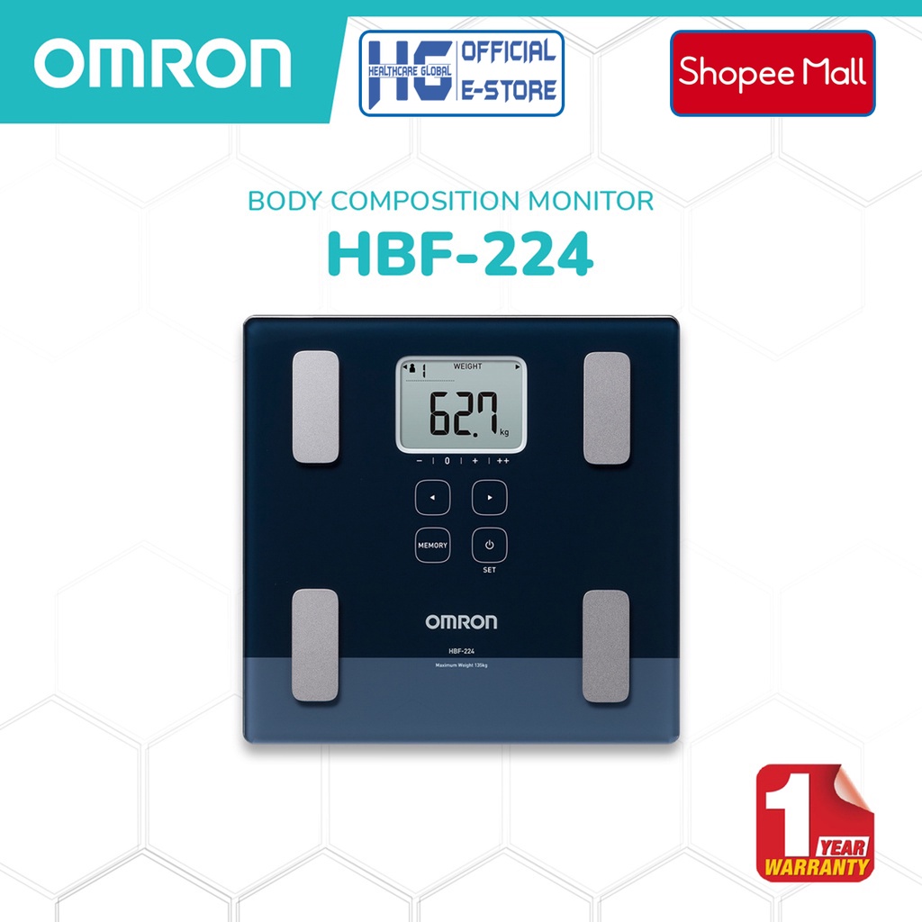 Cân Điện Tử Phân Tích Lượng Mỡ Cơ Thể Omron HBF-224 | Thương Hiệu Nhật Bản - Bảo Hành 36 Tháng