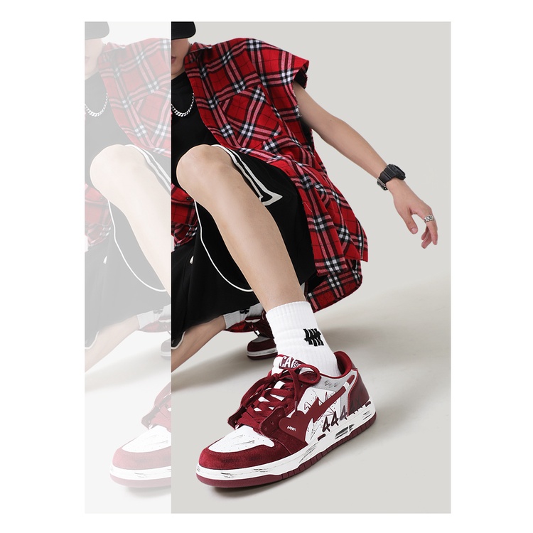 Giày Cat & Sofa Chính Hãng 🔴SIMPLE SNEAKER🔴 Giày Sneaker Cat Sofa 444 Màu Đỏ Đô Phong Cách Đường Phố AC268