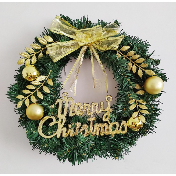 Vòng Hoa Trang Trí Noel KCS18 size 40cm Tặng Kèm Đèn Vòng Nguyệt Quế Giáng Sinh