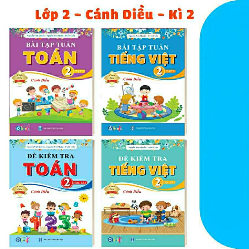 Sách - Combo Đề Kiểm Tra Và Bài Tập Tuần Toán Và Tiếng Việt Lớp 2 - Cánh Diều - Học Kì 2 ( 4 Cuốn )