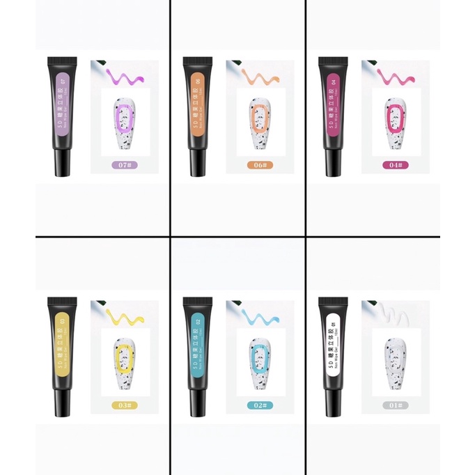 Set gel nổi 6 màu