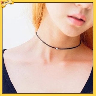 Vòng cổ nữ da giả màu đen phong duyên dáng theo phong cách Châu Âu