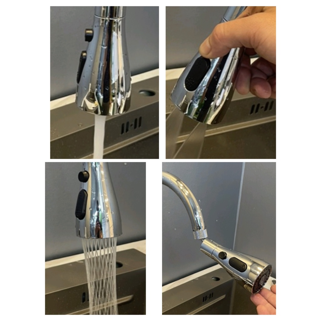 Đầu nối vòi nước thông minh, xoay 360 độ, 3 chế độ nước