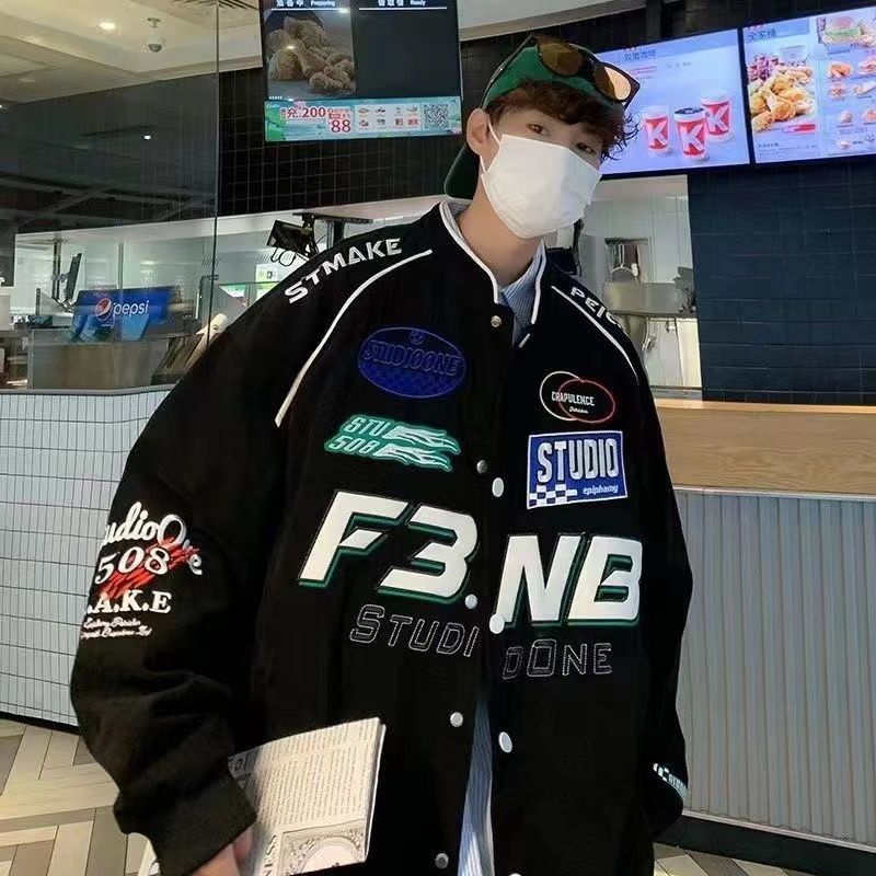 varsity jacket áo varsity jacket áo khoác varsity jacket varsity jacket nam varsity jacket 2hand áo varsity jacket nam varsity jacket bomber Áo Khoác Tay Phồng Thêu Họa Tiết Đường Phố Thời Trang Xuân Thu Mới Dành Cho Nam Nữ