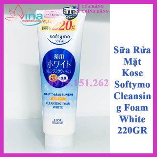Sữa rữa mặt kose softymo white trắng da 220g nội địa nhật