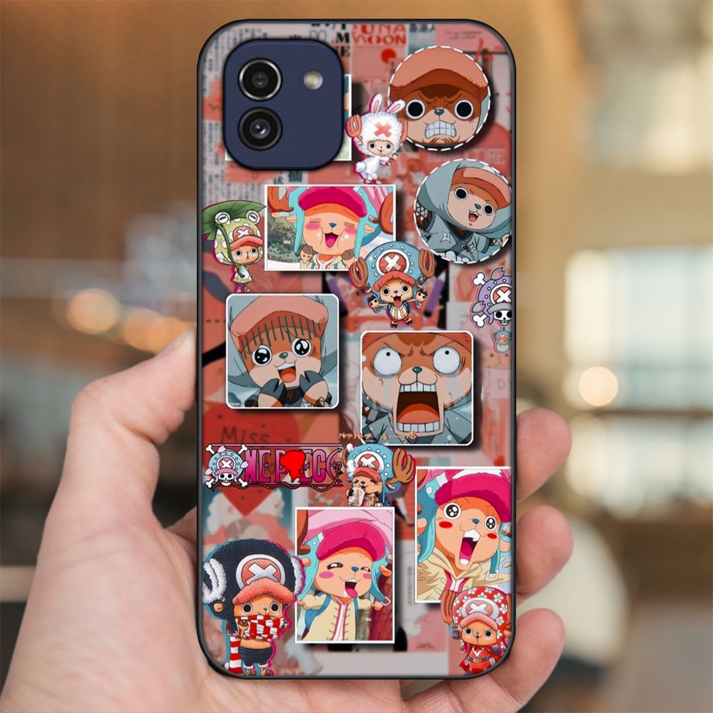 Ốp lưng Samsung A03 viền đen in hình Chopper One Piece Đảo Hải Tặc