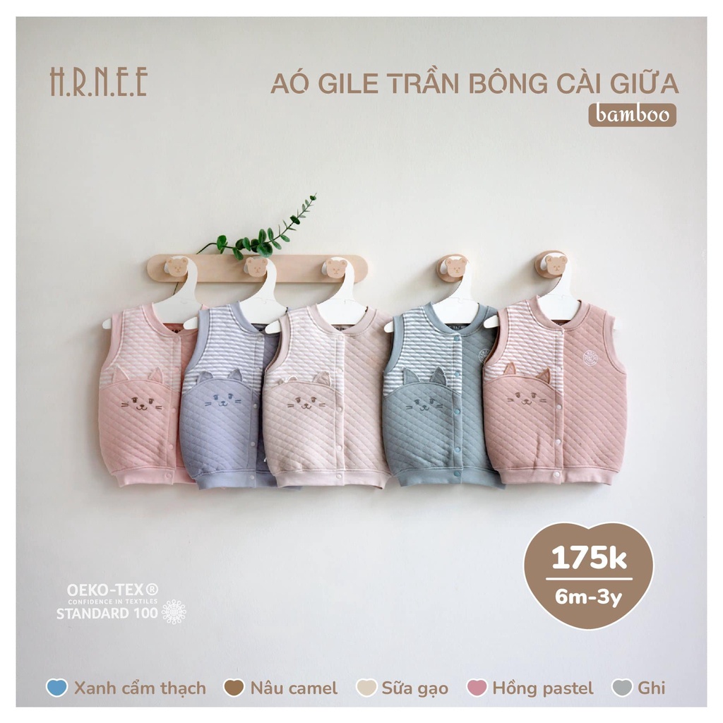 Áo Gile trần bông Hrnee cho bé`