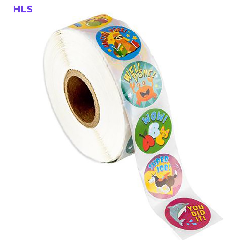 Cuộn 500 Miếng Dán Hình Động Vật Dễ Thương Dùng Làm Phần Thưởng Cho Học Sinh