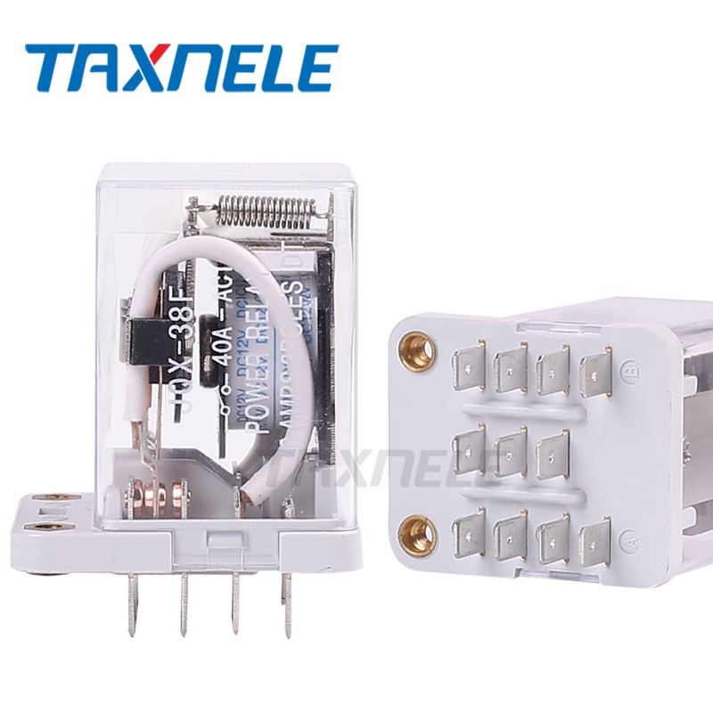 Rơ Le Điện Từ JQX-38F 3Z 40A 11pin DC12V DC24V AC110V AC220V Kèm Đế