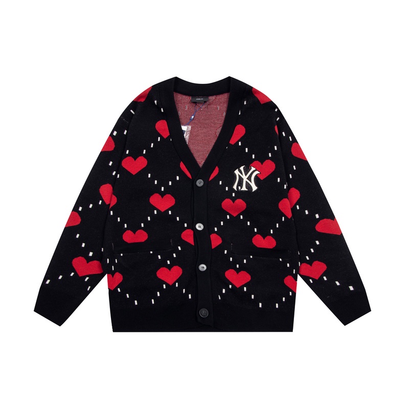 ❤❀  ❤ Mlb Áo Khoác Cardigan Tay Dài Cổ Chữ V Thêu Chữ Thời Trang