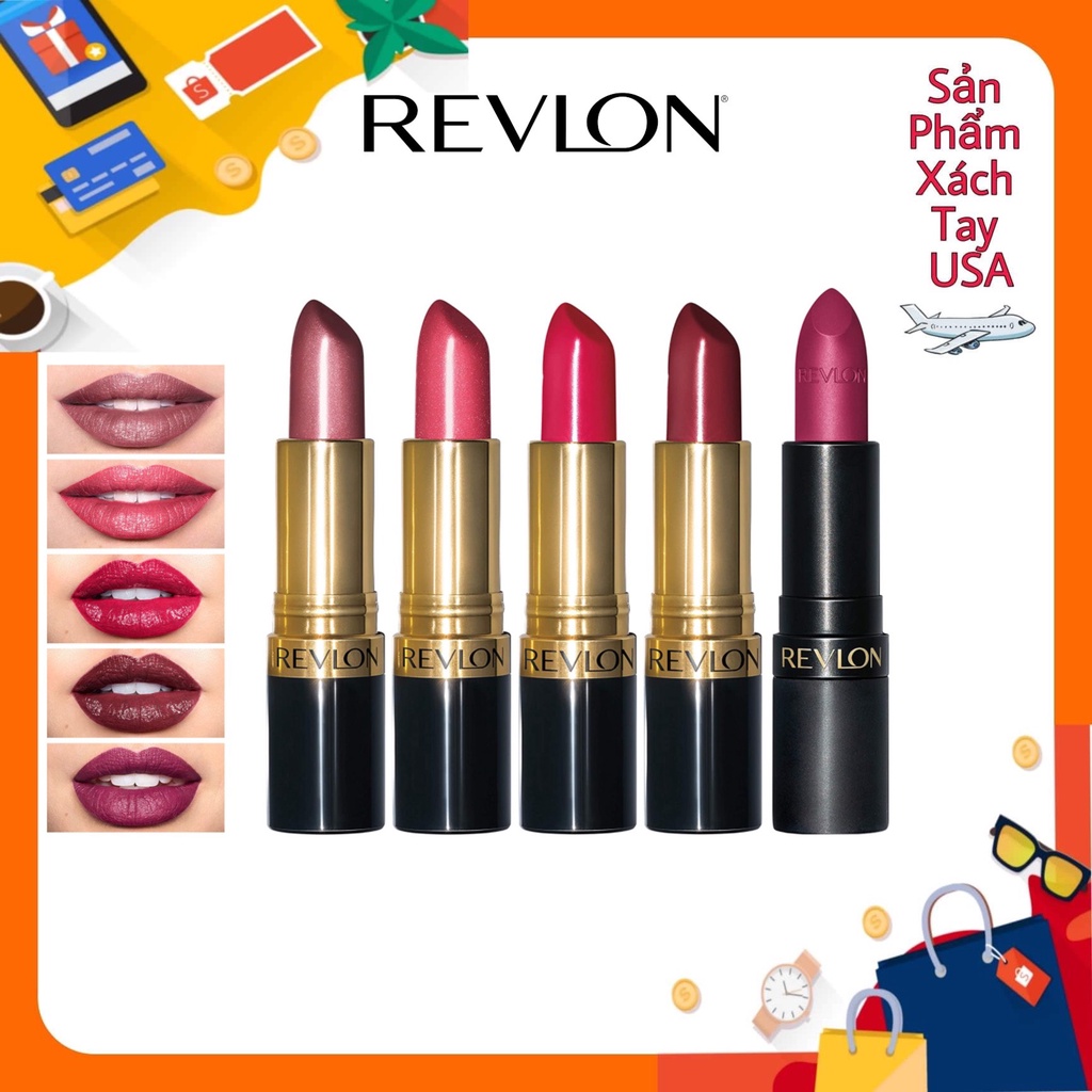 Son môi cao cấp Revlon - Bộ son 5 món Lustrous, Kem Pearl & Matte