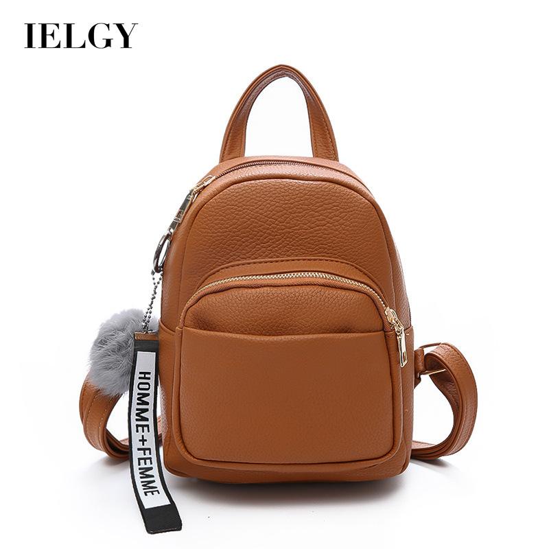 Ba Lô Da Mềm Mini Màu Trơn Phong Cách Hàn Quốc Thời Trang Cho Nữ