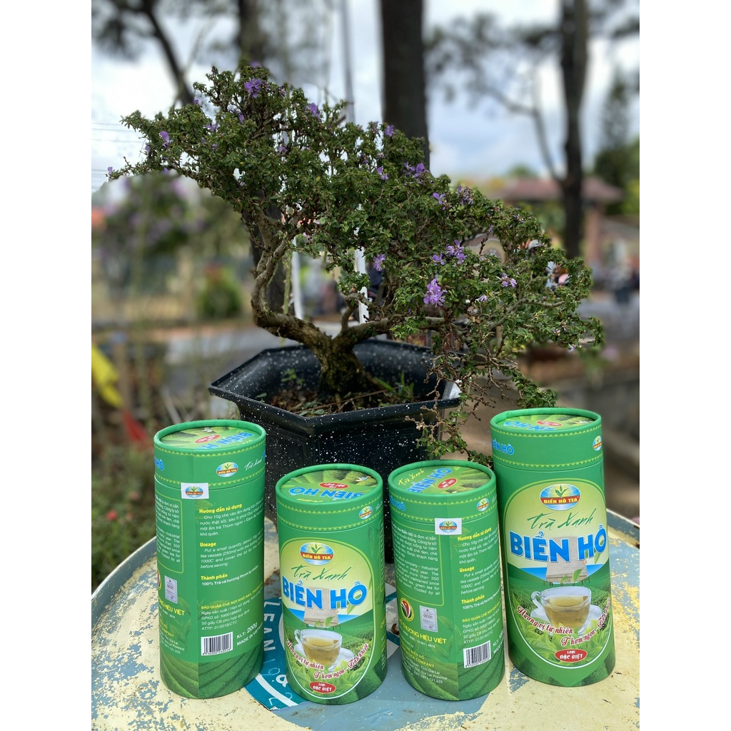 Combo 2 trà xanh Biển Hồ lon giấy 200 gr và 2 trà xanh Biển Hồ lon giấy 100gr