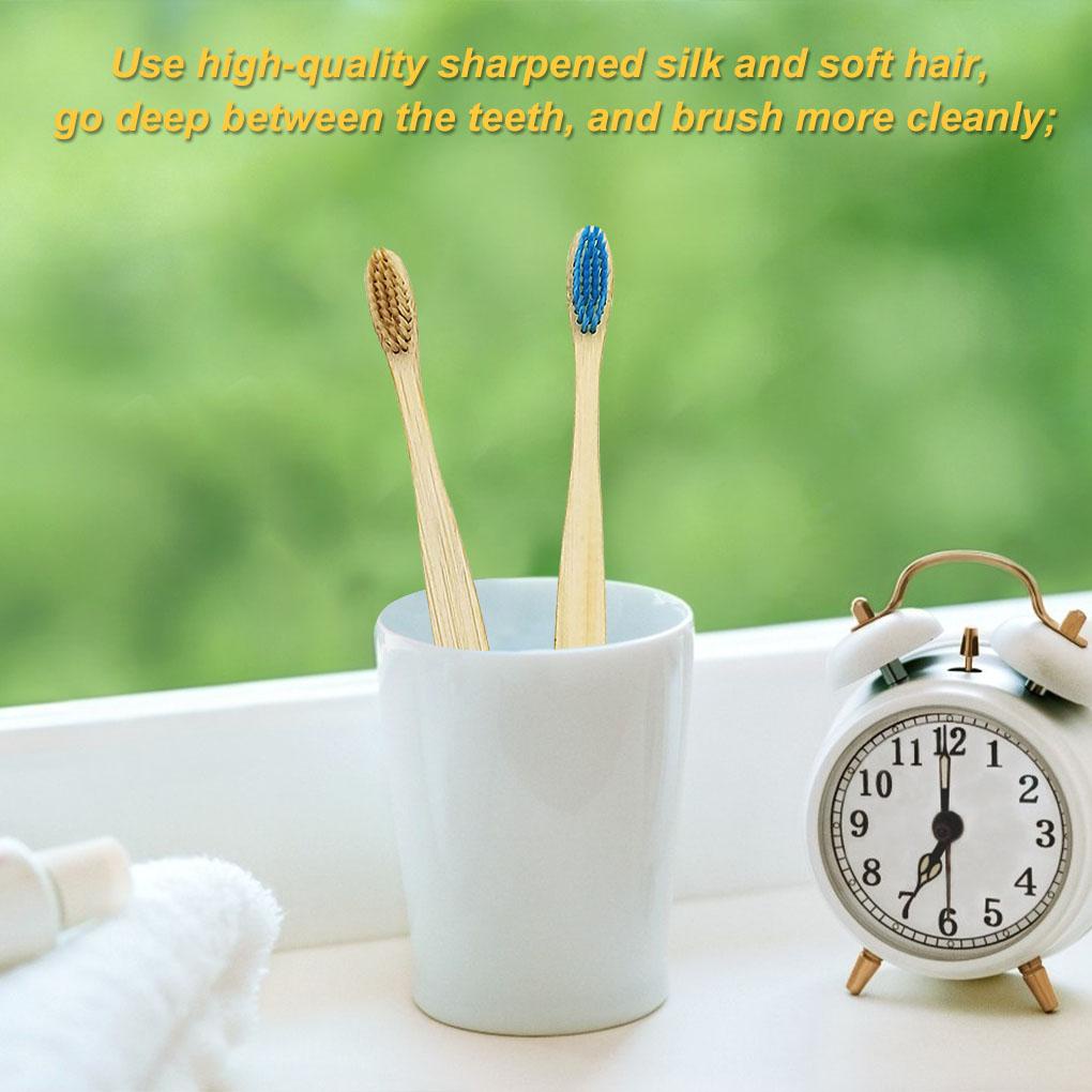 Bàn Chải Đánh Răng Sợi Tre Mềm Mại Chăm Sóc Răng Miệng Cho Kh